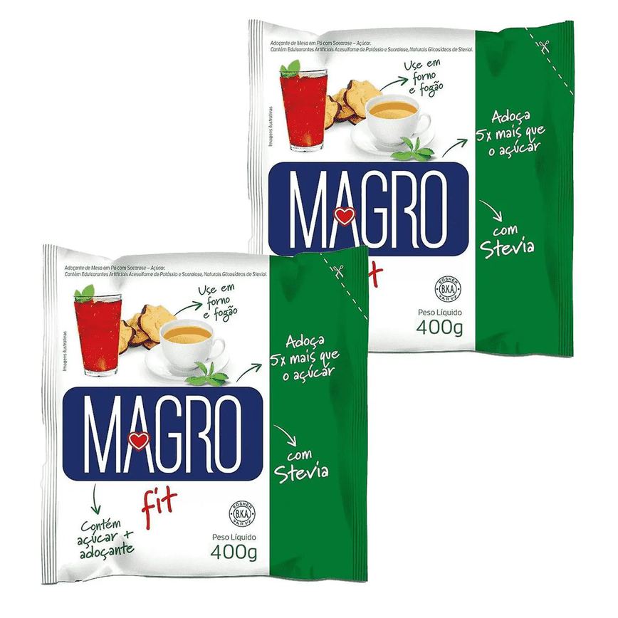 2X Açúcar Light em Pó com Stevia Adoçante - Magro Fit