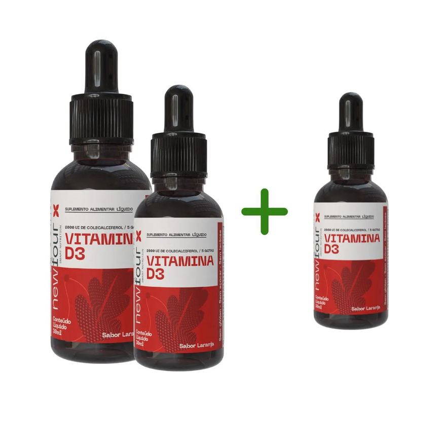 Vitamina D3 2000 Ui de Colecalciferol em Gotas Laranja Compre 2 Leve 3 com Total de 90 Ml