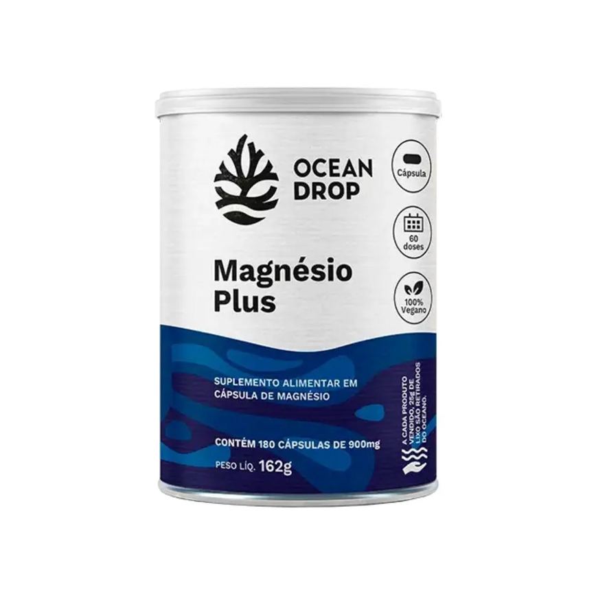 Magnesio Plus 162G 4 Tipos de Magnesio 180 Capsulas Ocean Drop
