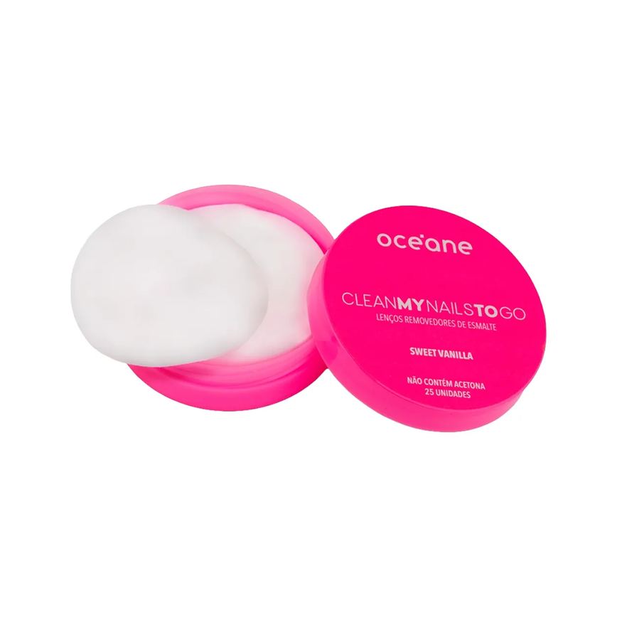 Lenços Removedores de Esmalte Océane Clean My Nails To Go Sweet Vanilla 25 unidades