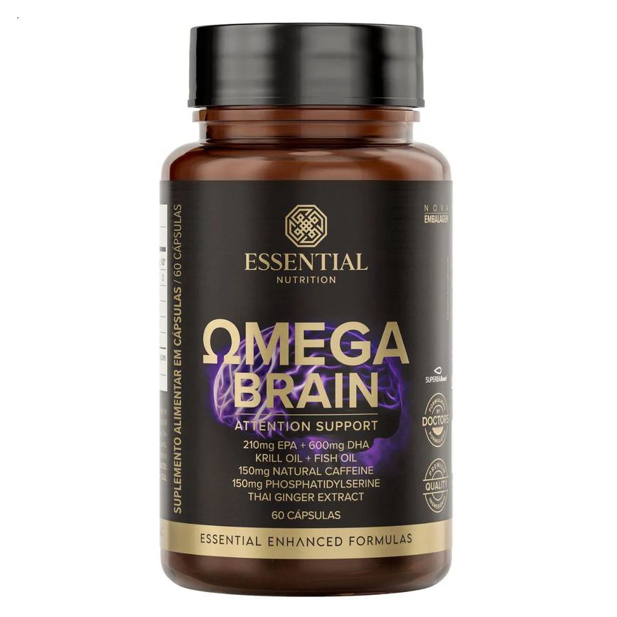 Omega Brain Krill Oil Fosfatidilserina 60 Capsulas Essential Natural