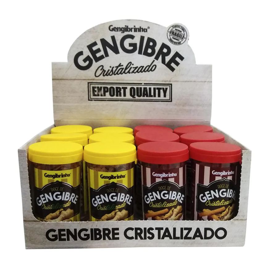 Gengibre Cristalizado Gengibrinha Display C/12Un 30G Tradicional
