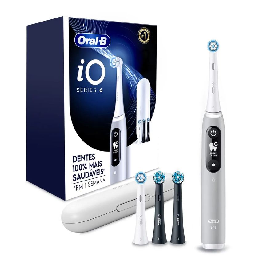Escova de Dente Elétrica Oral-B iO Series 6 1 Cabo + 4 Refis