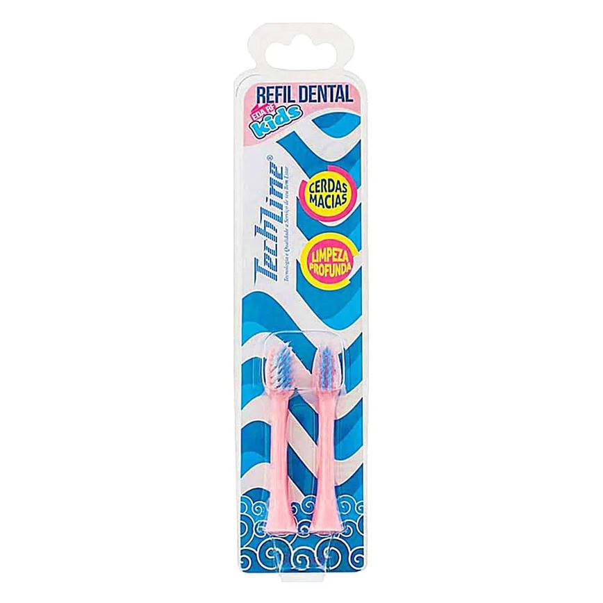 Refil para Escova Dental Techline Kids Porco - 02 Unidades