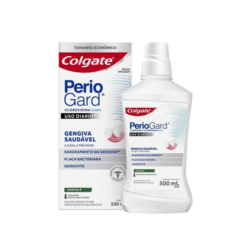Enxaguante Antisséptico Bucal Colgate PerioGard Gengiva Saudável Sem Álcool 500ml