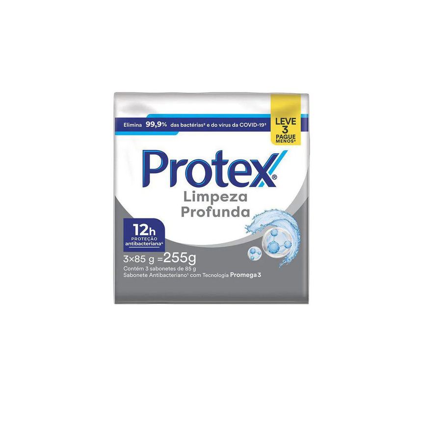 Sabonete em Barra Protex Limpeza Profunda 85g 3 unidades