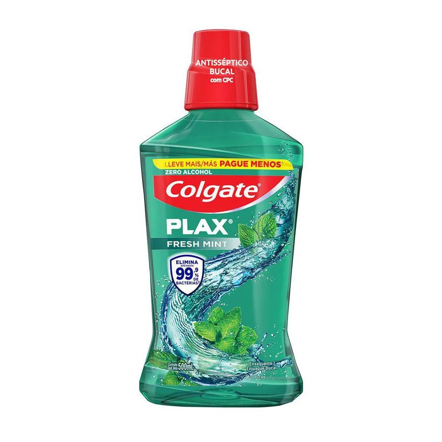 Enxaguante Bucal Sem Álcool Colgate Plax Fresh Mint 500ml