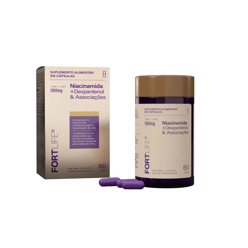 Niacinamida + Dexpantenol & Associações 1000Mg 60 Cápsulas