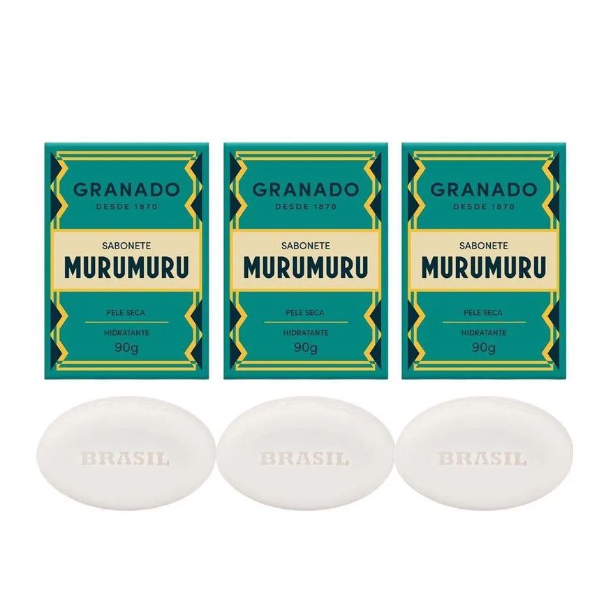 Kit 3 Sabonete em Barra Murumuru Tratamento Pele Seca Hidratante 90G