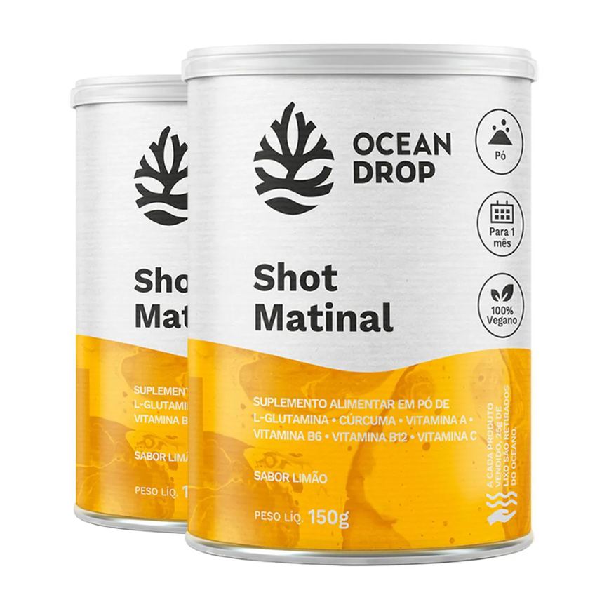 Kit 2 Shot Matinal Ocean Drop Vegano 150G Sabor Limão