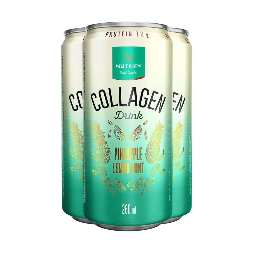 Kit 3 Collagen Drink Abacaxi com Hortelã e Limão Nutrify 260Ml
