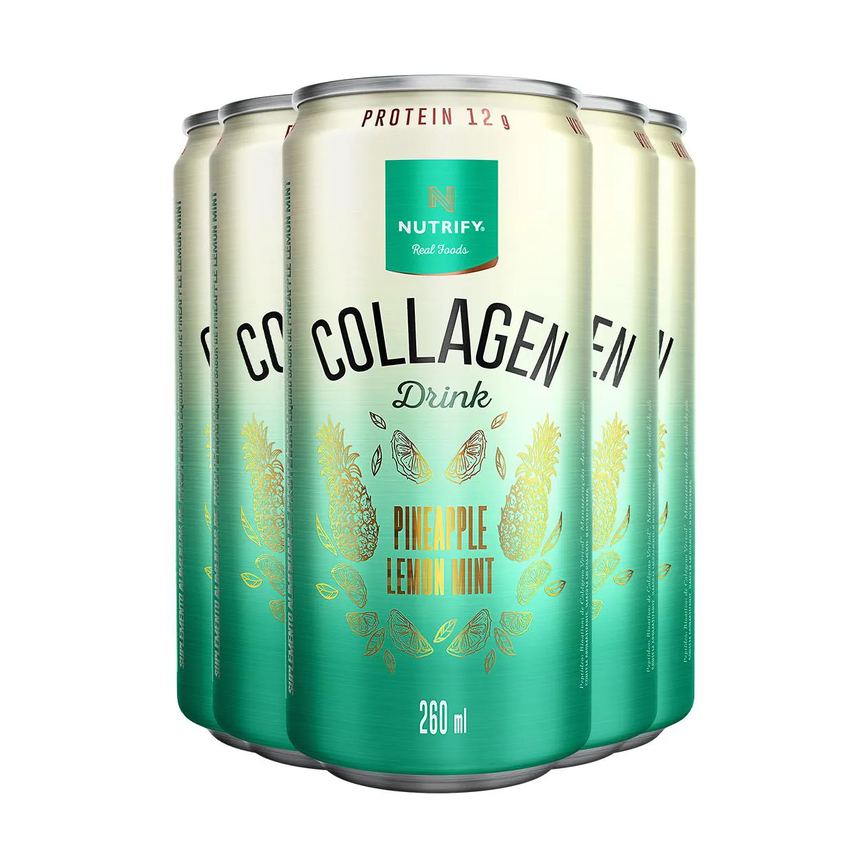 Kit 5 Collagen Drink Abacaxi com Hortelã e Limão Nutrify 260Ml