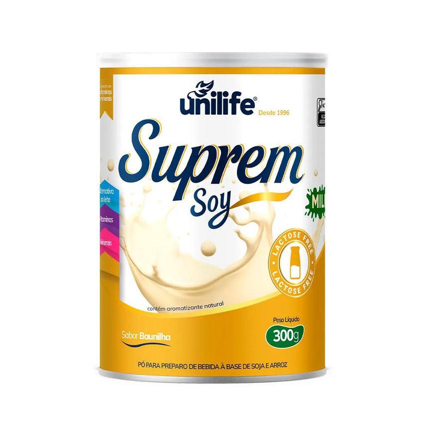 Suprem Soy Unilife Bebida de Soja Sabor Baunilha 300G
