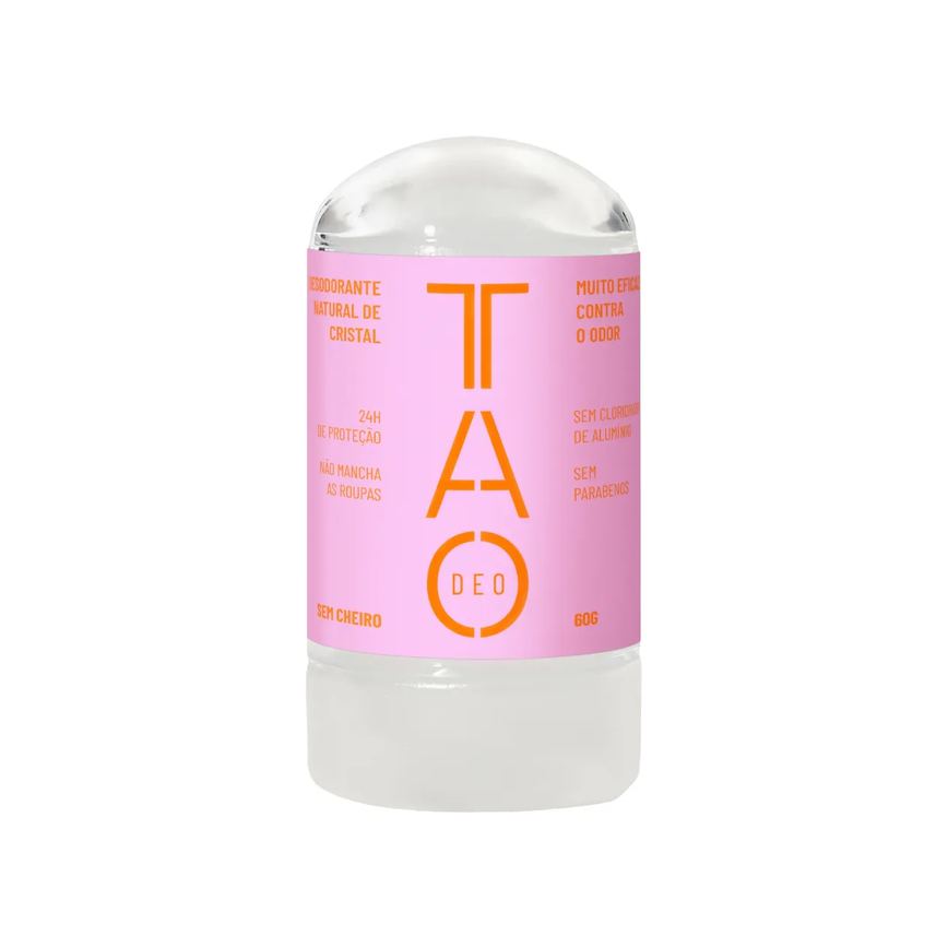 Desodorante Natural TAO Deo Stick Cristal Sem Perfume Rosa 60g