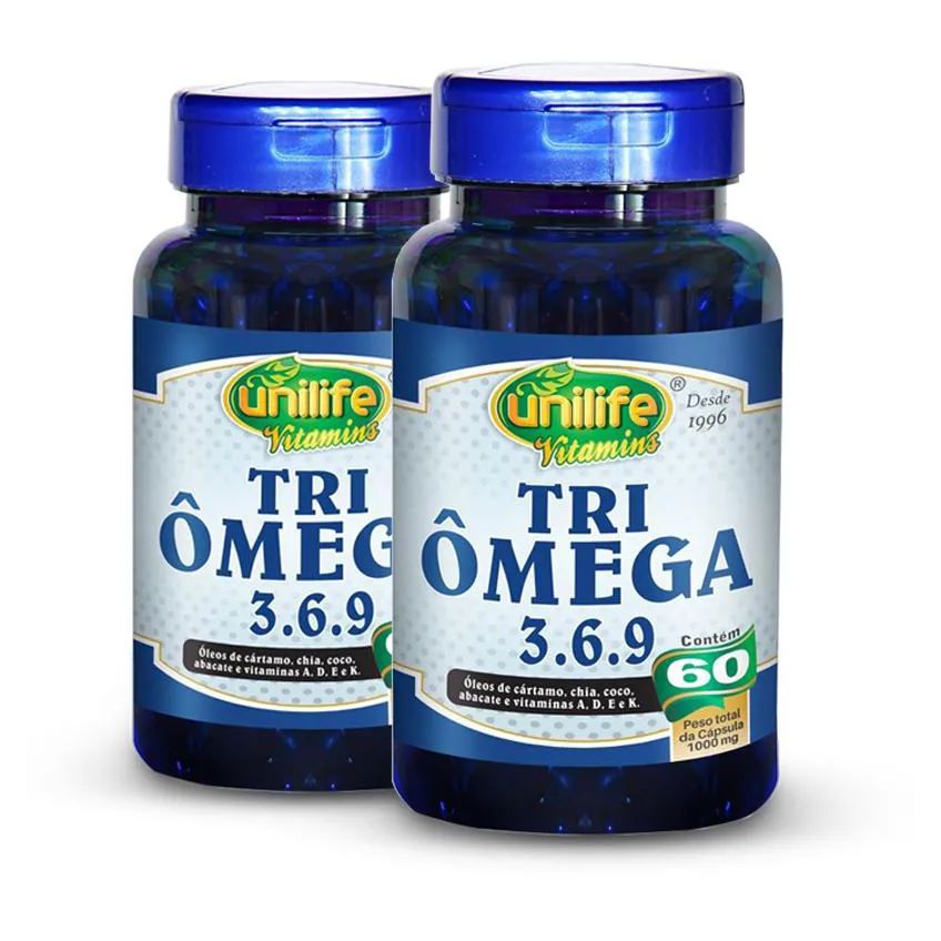 Kit 2 Tri Ômega (Ômega 3, 6 e 9) Unilife 60 Cápsulas