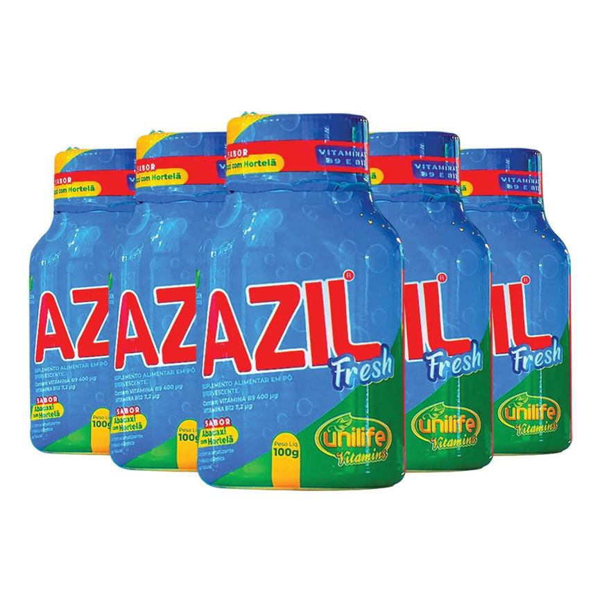 Kit 5 Azil Fresh Unilife Abacaxi e Hortelã 100G
