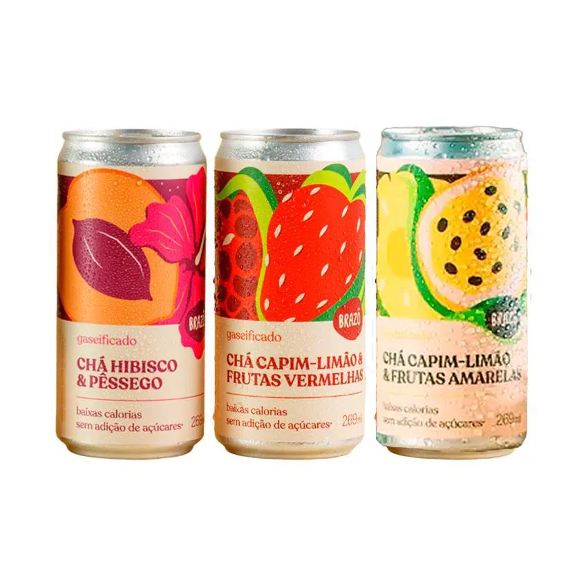 Kit 3 Chás Brazô 269Ml: Hibisco, Frutas Vermelhas, Frutas Amarelas