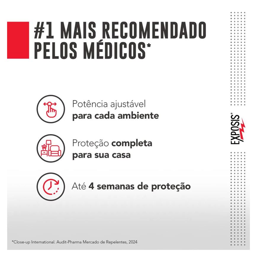 Repelente Elétrico Líquido Exposis Casa Aparelho + Refil 32,9ml