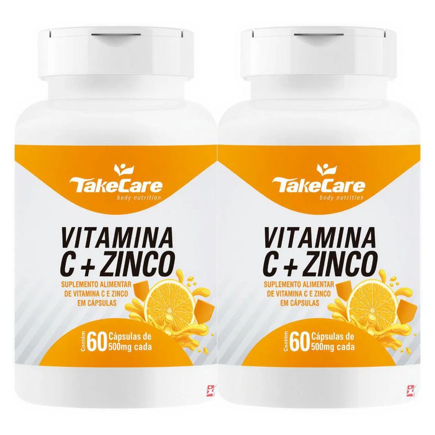 Kit 2 Vitamina C + Zinco Fórmula Concentrada para Imunidade Total 120 Cápsulas - Take Care