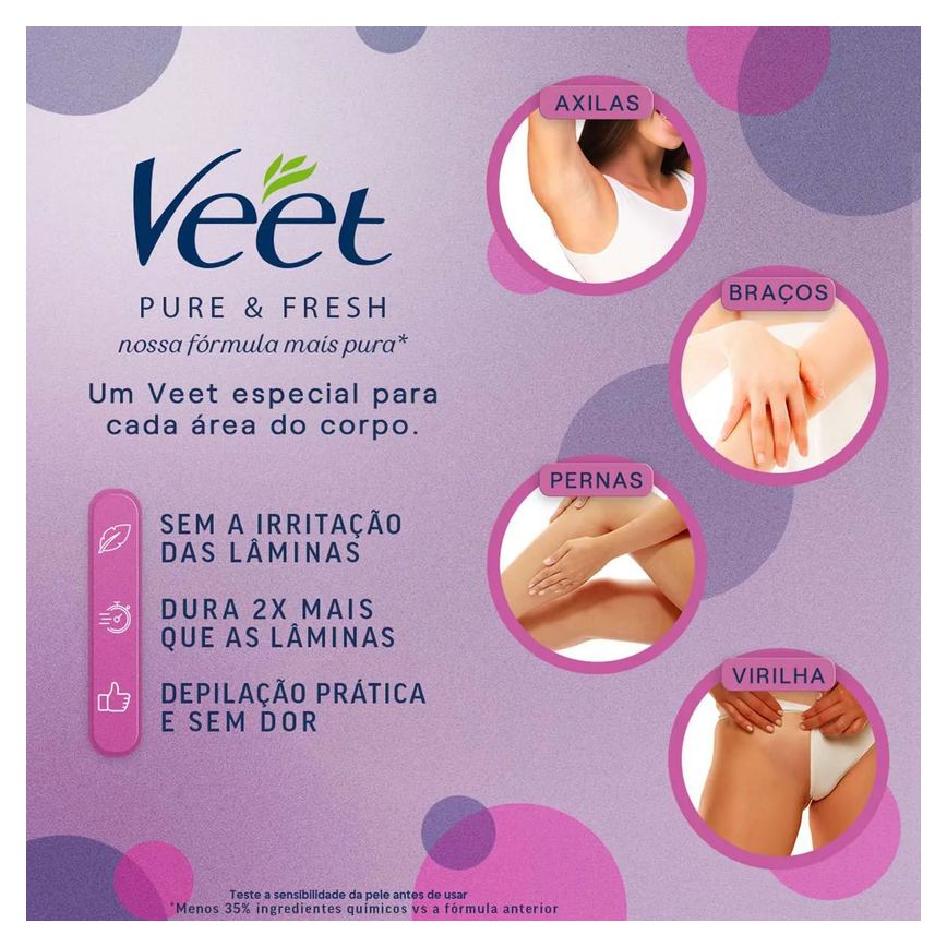 Creme Depilatório Veet Pure & Fresh Pele Sensível 200ml