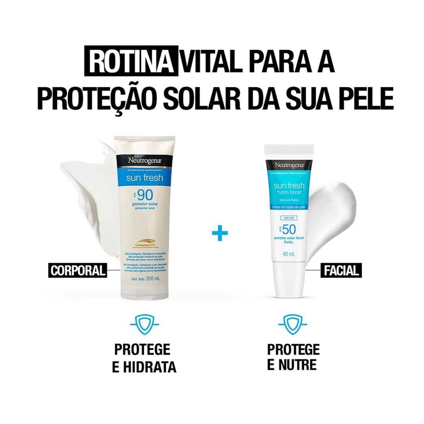 Protetor Solar Corporal Loção FPS 90 Neutrogena Sun Fresh 200ml