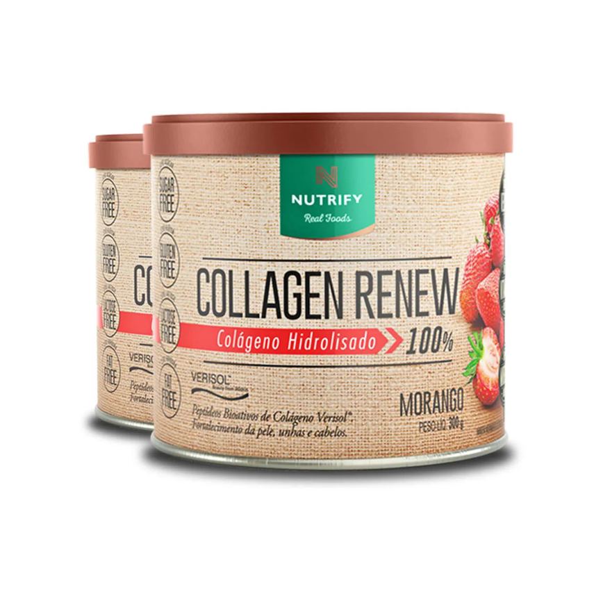 Kit 2 Collagen Renew Colágeno Hidrolisado Morango Nutrify 300G