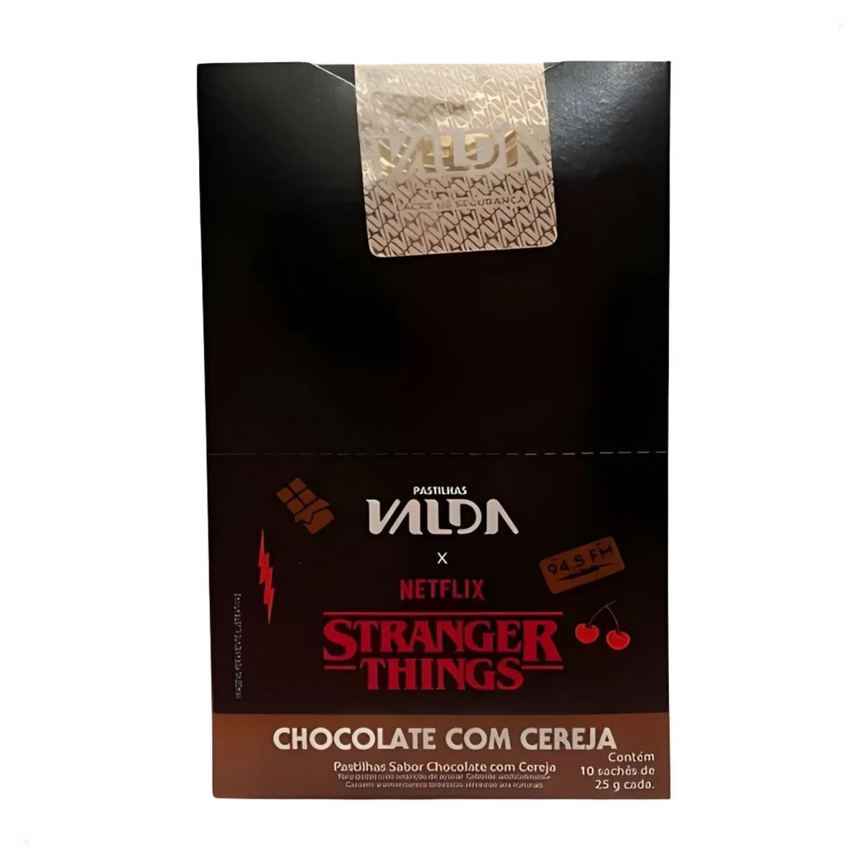 Kit 10 Un Pastilha Stranger Things Chocolate com Cereja 25G