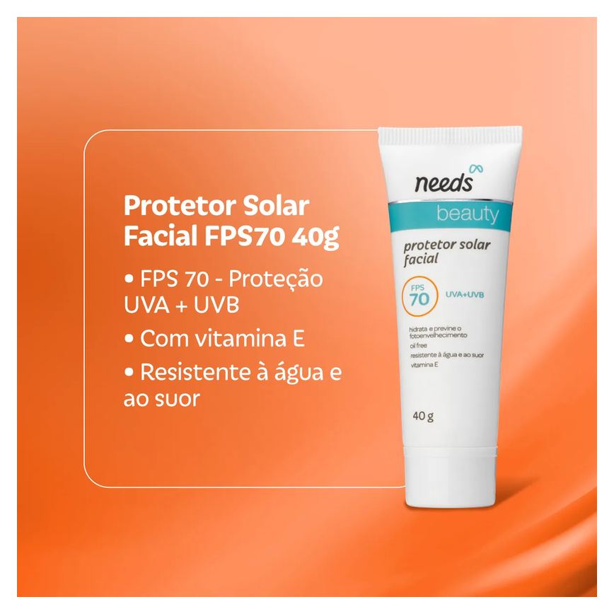 Kit Protetor Solar Needs Facial FPS 70 40g + Corporal FPS 50 Aerossol 200ml