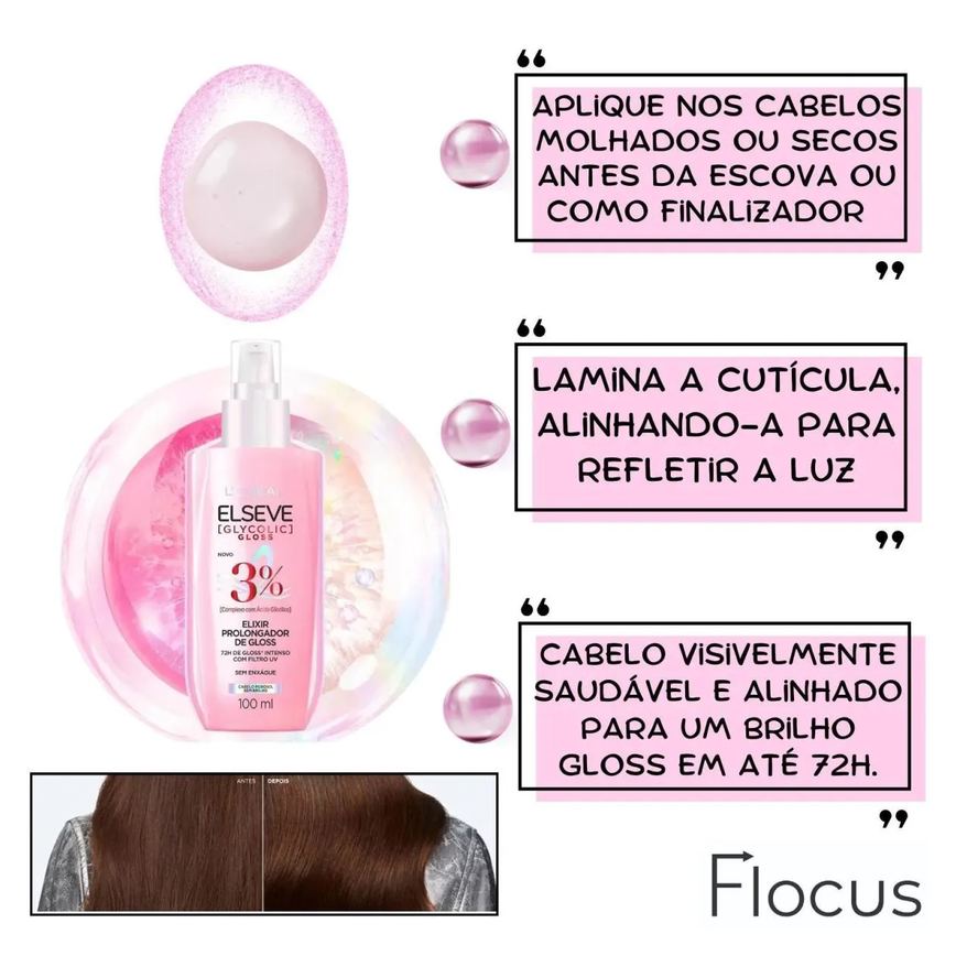 Elseve Sérum Capilar Prolongador de Gloss Glycoli 100Ml