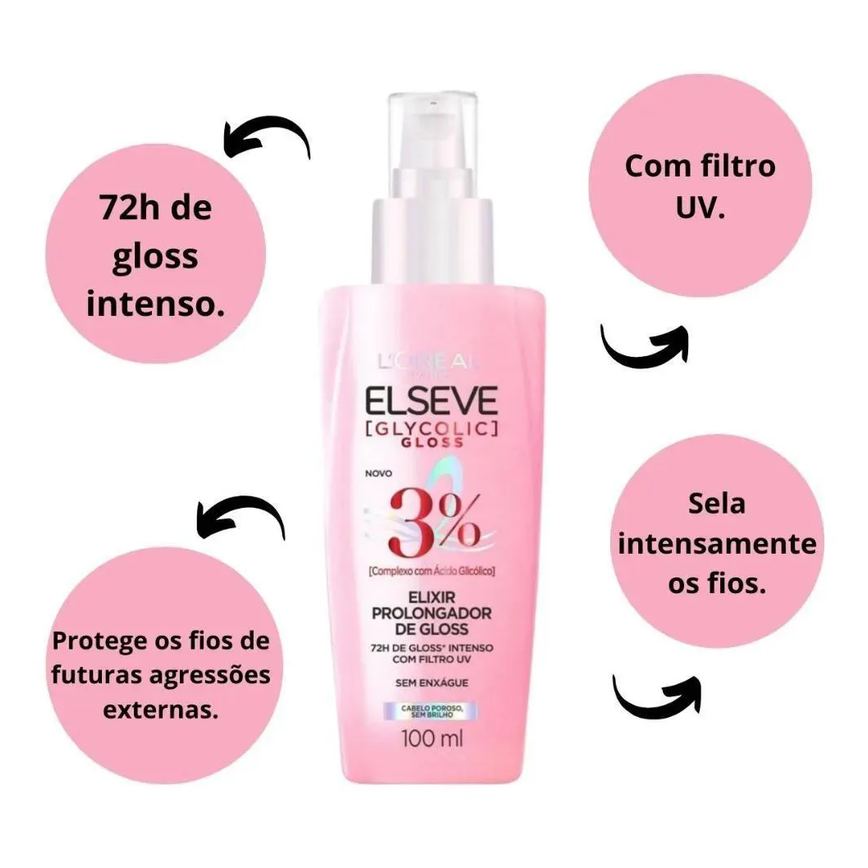 Elseve Sérum Capilar Prolongador de Gloss Glycoli 100Ml