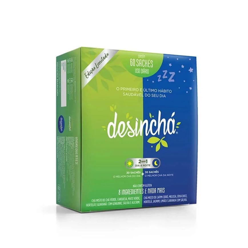 Desinchá Misto - 30 Sachês Dia + 30 Sachês Noite - Desinchá