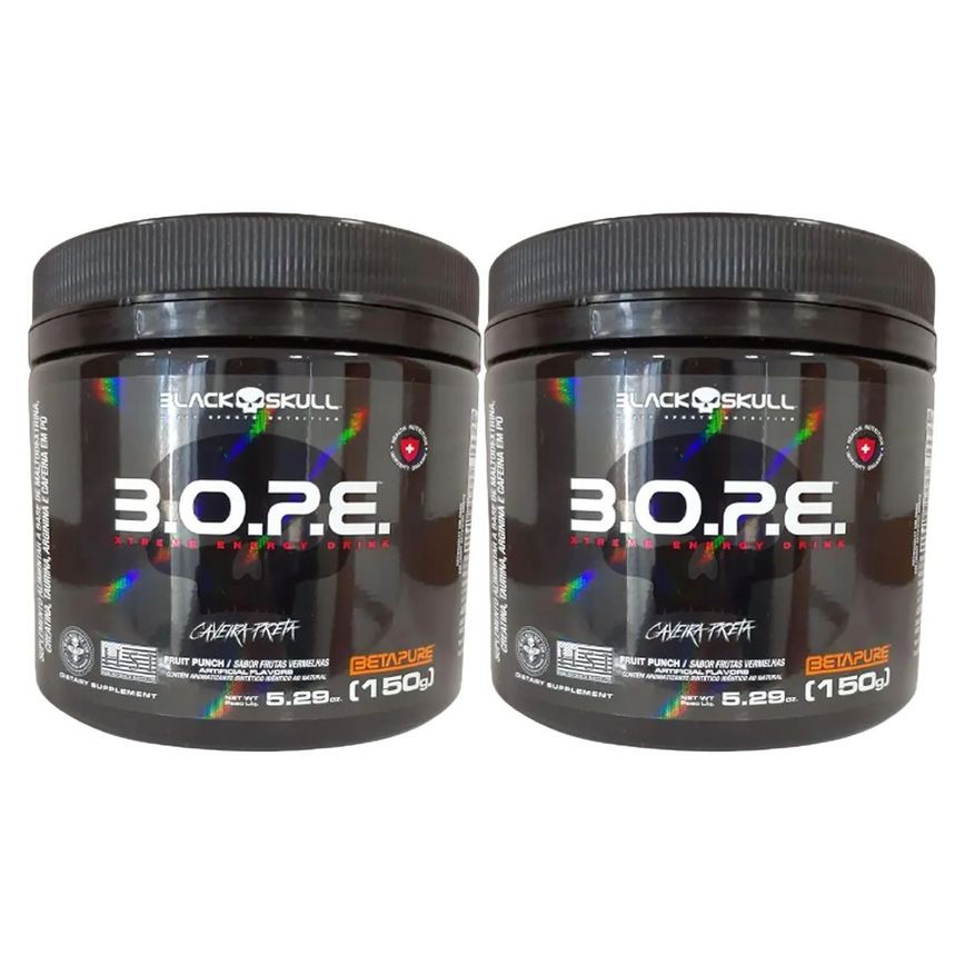 Kit 2X Bope Beta Pure - 150G Frutas Vermelhas - Black Skull