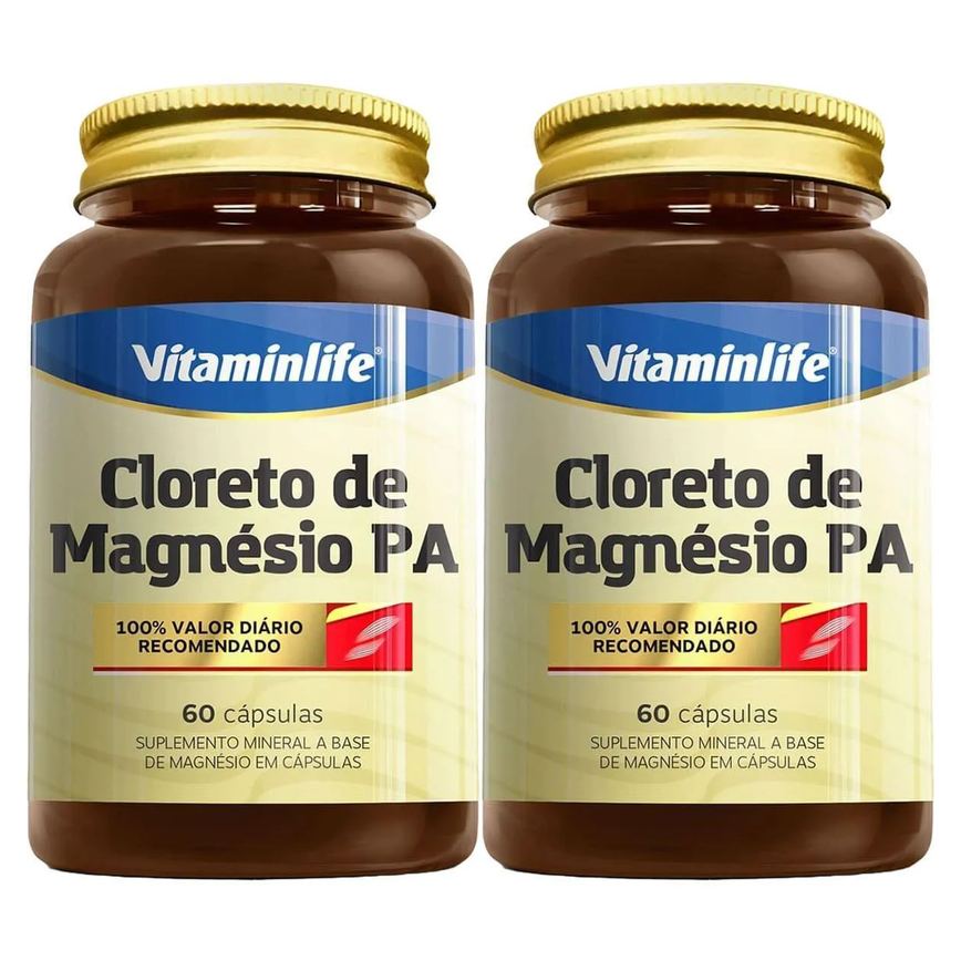 Kit 2X Cloreto de Magnésio Pa - 60 Cápsulas - Vitaminlife