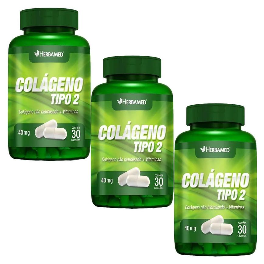 Kit 3X Colageno Tipo 2 - 30 Cáspulas - Herbamed