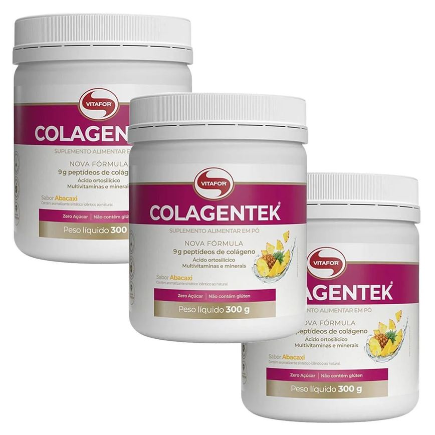 Kit 3X Colagentek - 300G Abacaxi - Vitafor