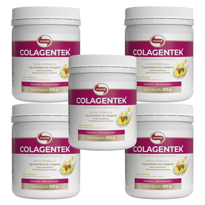 Kit 5X Colagentek - 300G Abacaxi - Vitafor