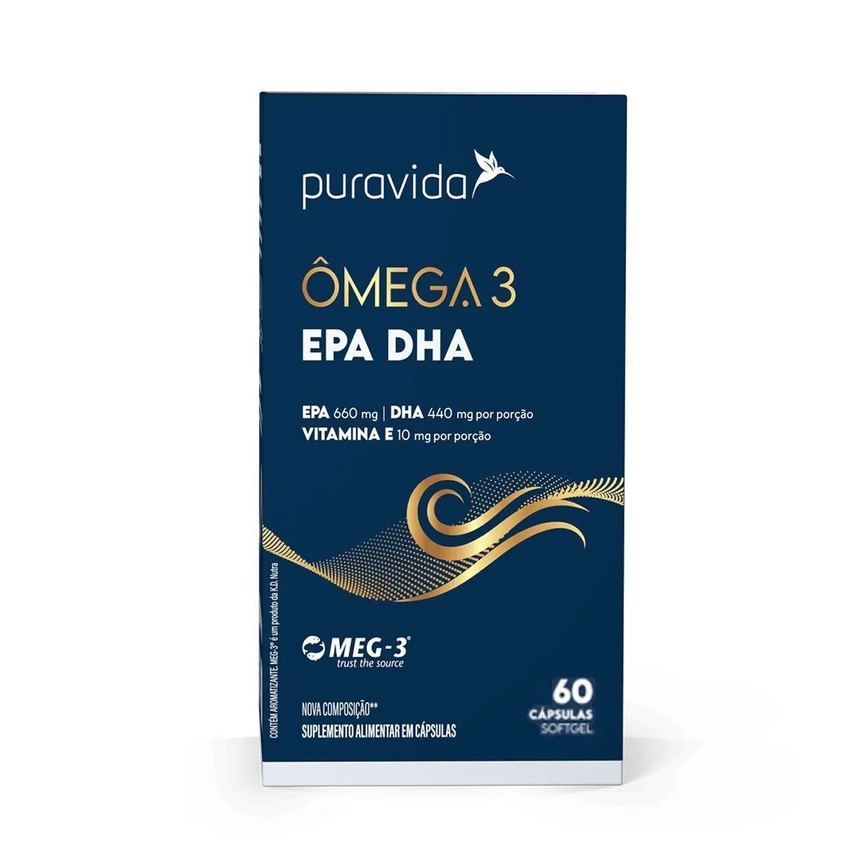 Ômega 3 Epa Dha Nova Composição - 60 Cápsulas Softgel - Puravida