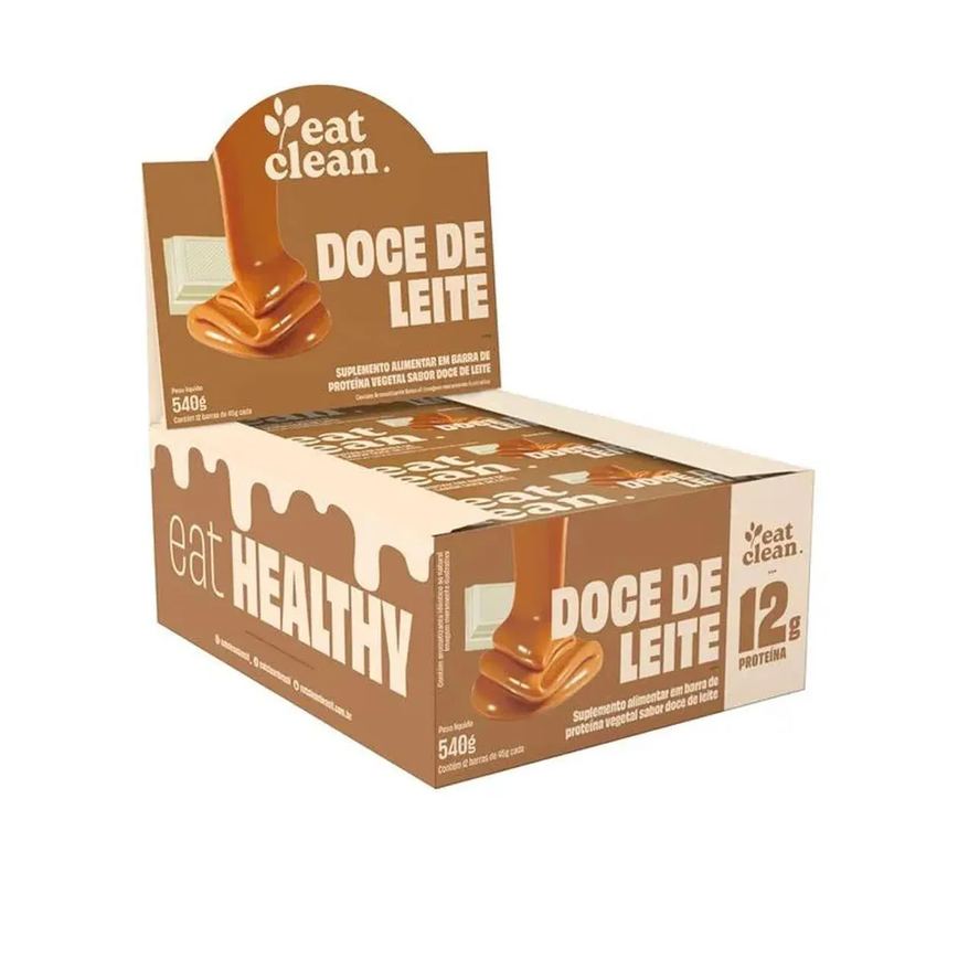 Barrinha de Proteina - 12 Barras 45G Doce de Leite - Eat Clean