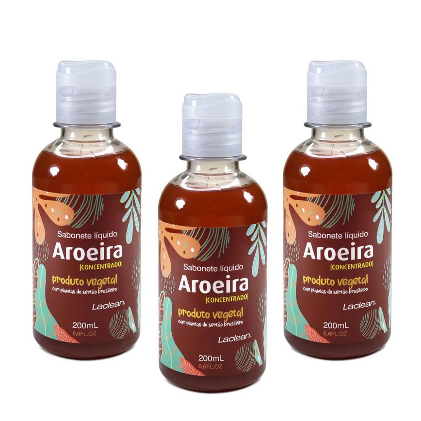 Kit 3 Unidades Sabonete de Aroeira - Extrato do Sertão 200Ml Laclean