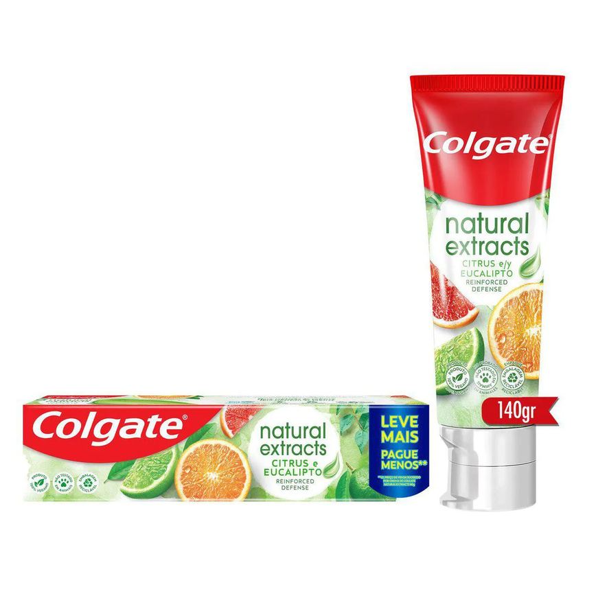 Creme Dental Colgate Natural Extracts Defesa Reforçada Citrus e Eucalipto 140g