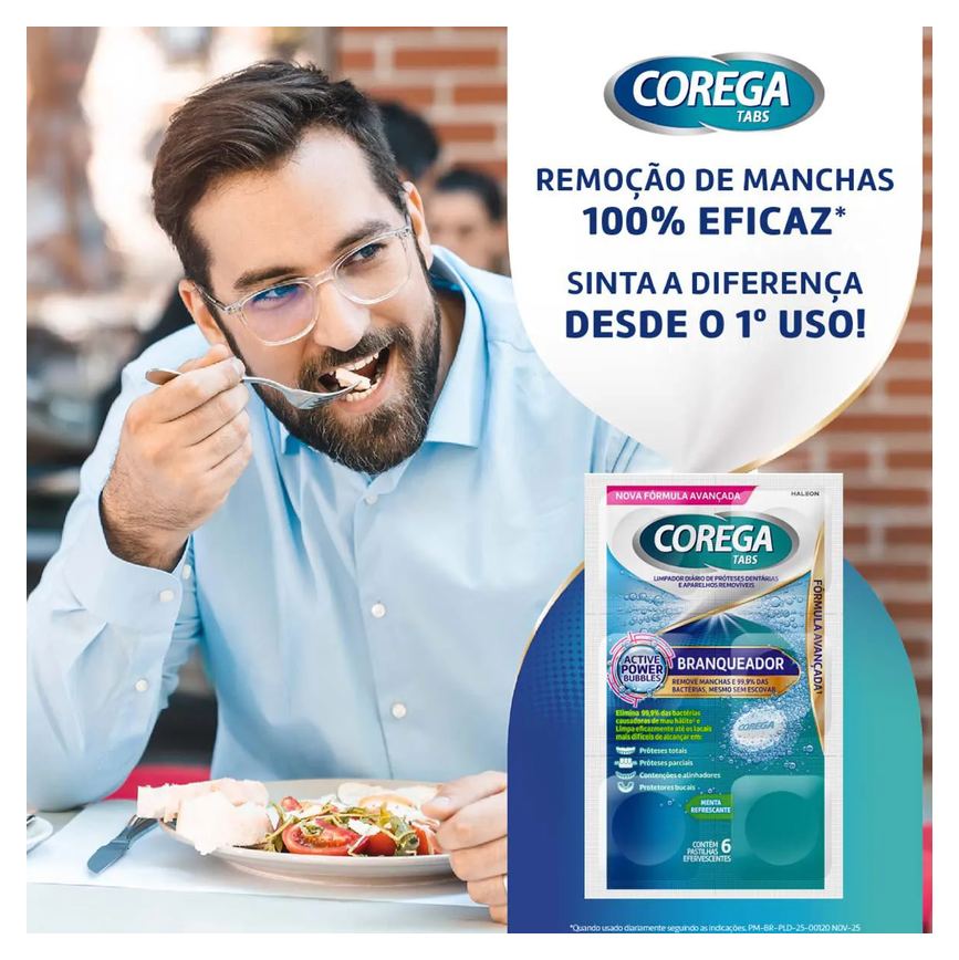 Corega Tabs Branqueador 6 Pastilhas