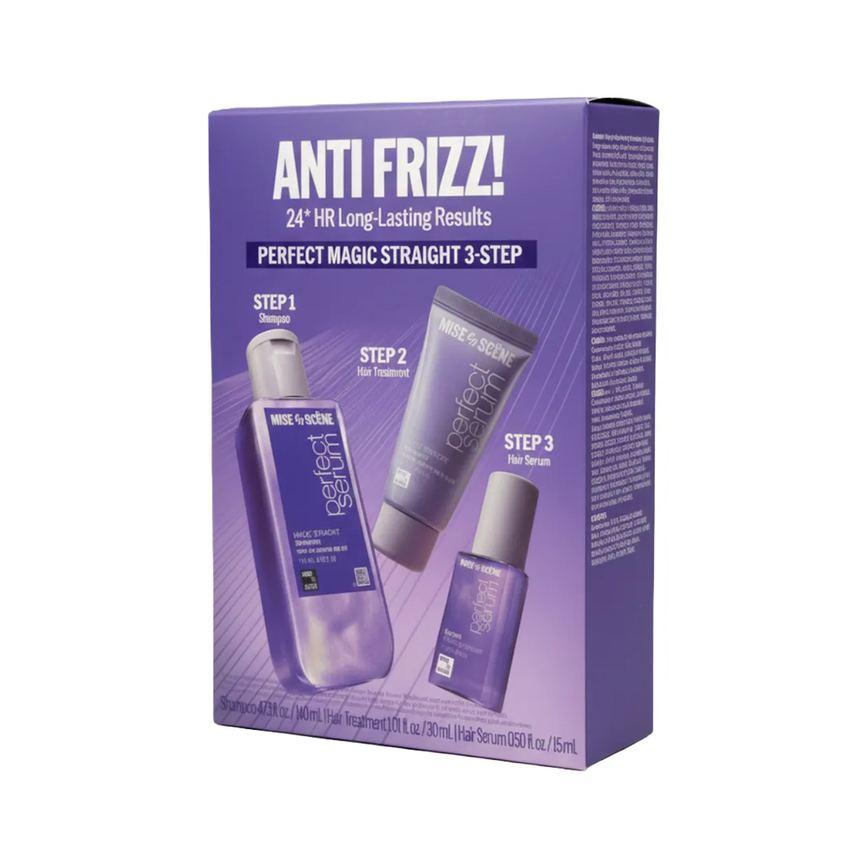 Kit Mise En Scène Perfect Magic Straight Trio Shampoo 140ml + Tratamento 30ml + Sérum 15ml