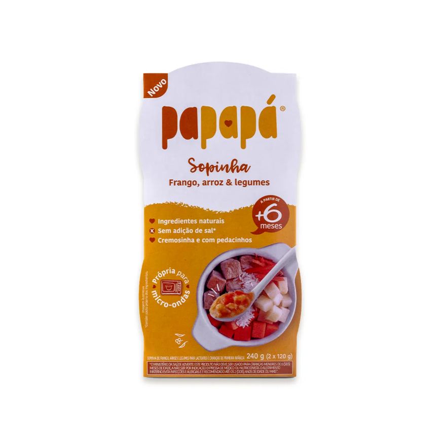 Sopinha Papapá Frango, Arroz e Legumes +6 Meses 240g