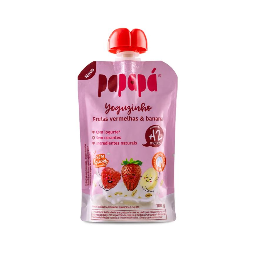 Papainha Papapá Yoguzinho Frutas Vermelhas e Banana +12 Meses 100g