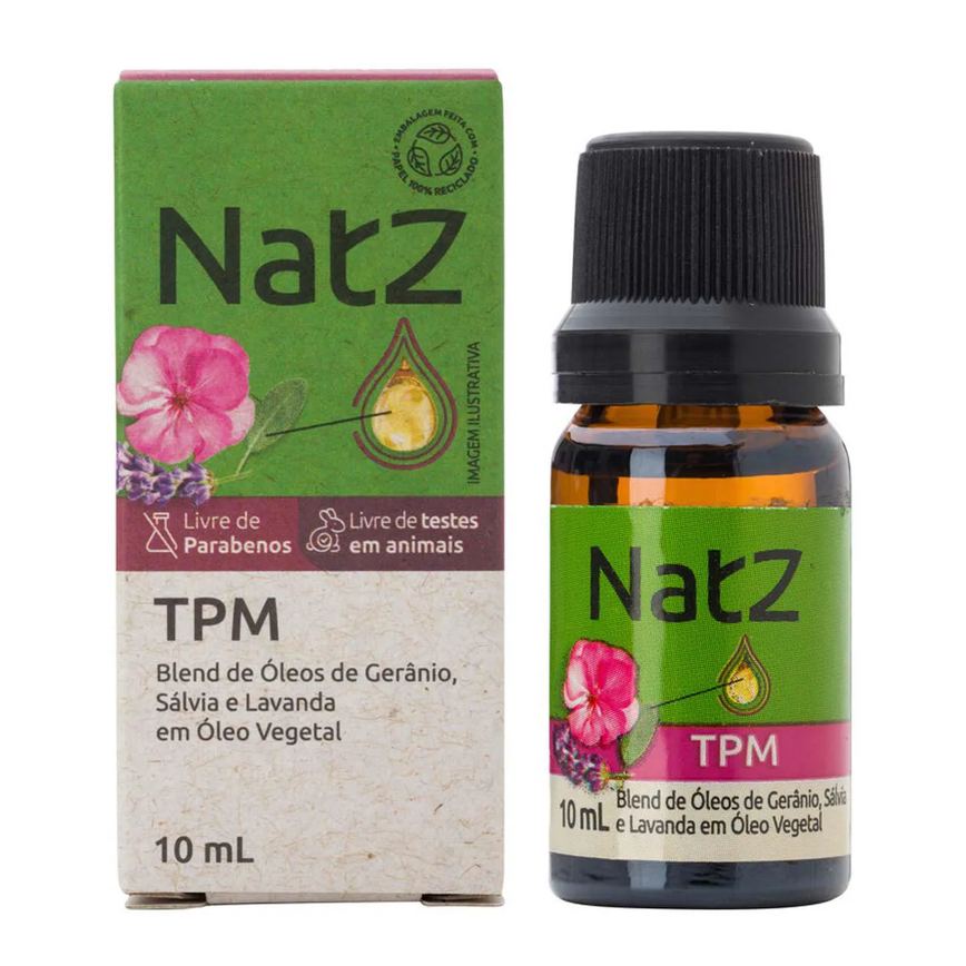 Óleo Essencial Natz TPM Gerânio, Sálvia e Lavanda 10ml