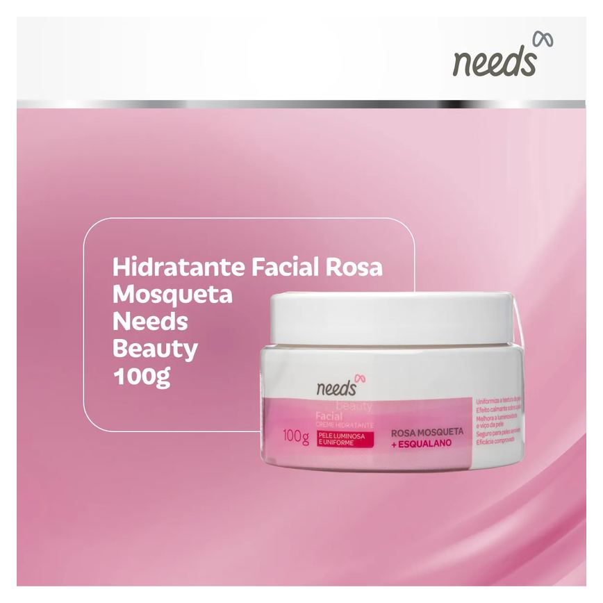 Creme Hidratante Facial Needs Beauty Rosa Mosqueta 100g