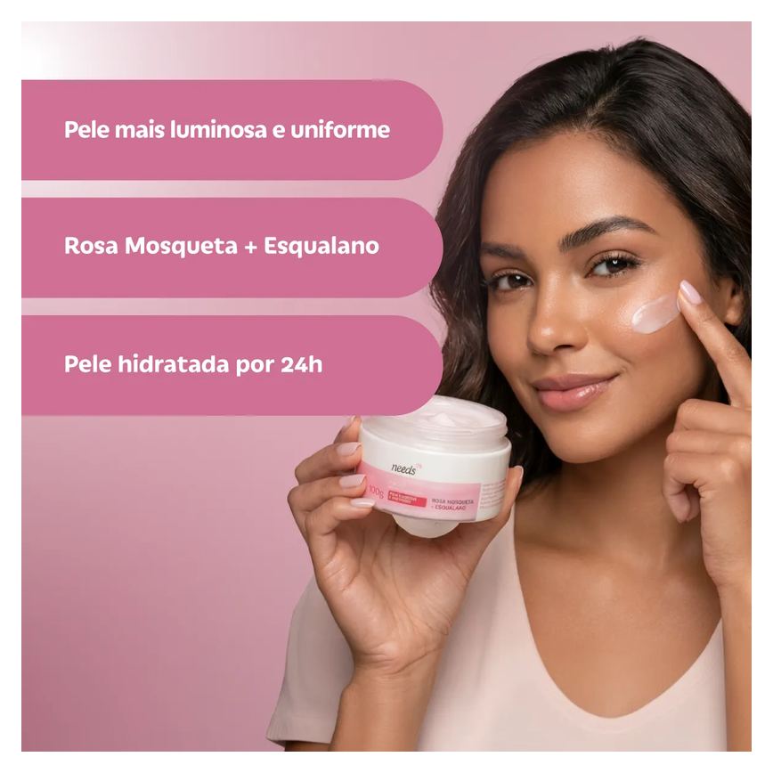 Creme Hidratante Facial Needs Beauty Rosa Mosqueta 100g