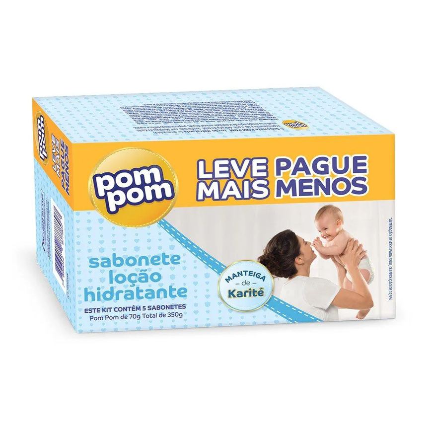 Sabonete Pom Pom Hidratante 70G - Embalagem com 5 Unidades
