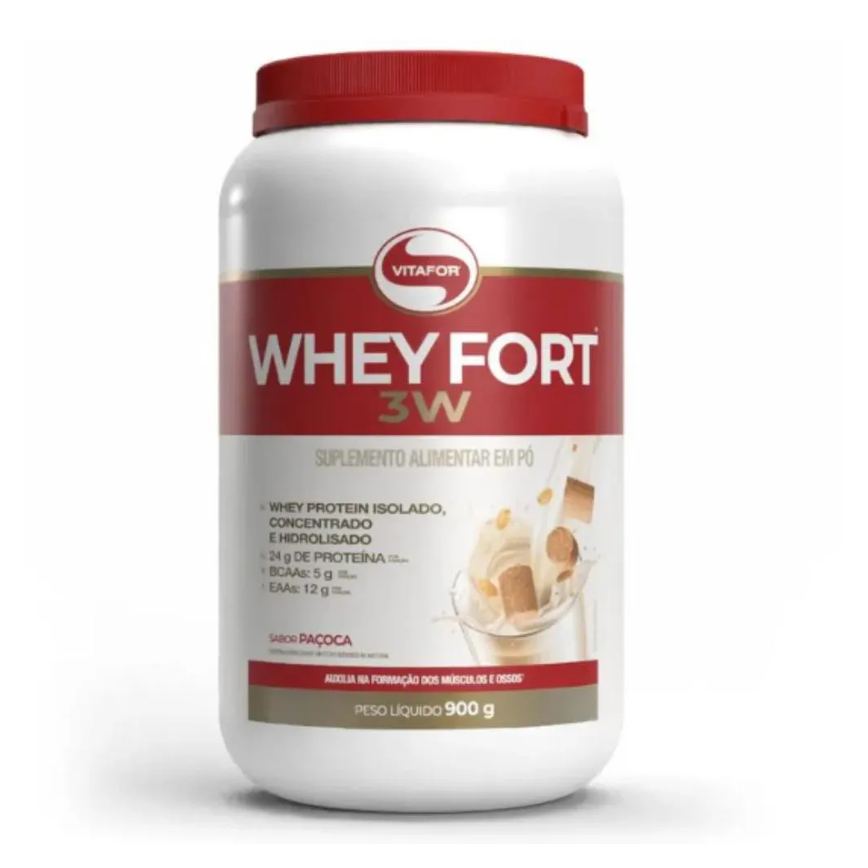 Whey Fort 3W Vitafor 900 G Paçoca