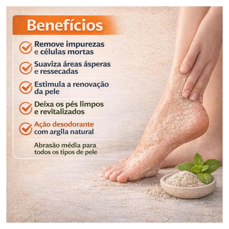 Creme Esfoliante para Pés Argila Natural Lisapé 110G